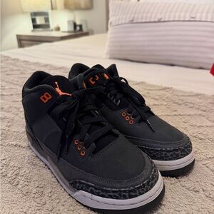 Jordan Black Sneakers with Orange Details